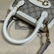 Replicas Gucci Horsebit 1955 Mini bolso con asa superior 640716 Marrón / Blanco Baratos Imitacion