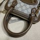 Replicas Gucci Horsebit 1955 Mini bolso con asa superior 640716 Marrón Baratos Imitacion