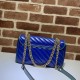 Replicas Bolso de hombro pequeño Gucci GG Marmont 443497 azul Baratos Imitacion