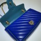 Replicas Bolso de hombro pequeño Gucci GG Marmont 443497 azul Baratos Imitacion