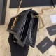 Replicas Bolso de mano pequeño de cocodrilo YSL Negro Dorado Baratos Imitacion