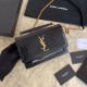 Replicas Bolso de mano pequeño de cocodrilo YSL Negro Dorado Baratos Imitacion