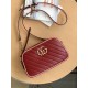 Replicas Bolso de hombro pequeño Gucci GG Marmont 447632 Rojo Baratos Imitacion