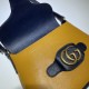 Replicas Bolso mensajero Gucci Small con doble G y tribanda & lrm; 648934 Amarillo Baratos Imitacion