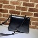 Replicas Bolso mensajero Gucci Small con doble G y tribanda & lrm; 648934 Negro Baratos Imitacion