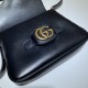 Replicas Bolso mensajero Gucci Small con doble G y tribanda & lrm; 648934 Negro Baratos Imitacion