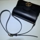 Replicas Bolso mensajero Gucci Small con doble G y tribanda & lrm; 648934 Negro Baratos Imitacion