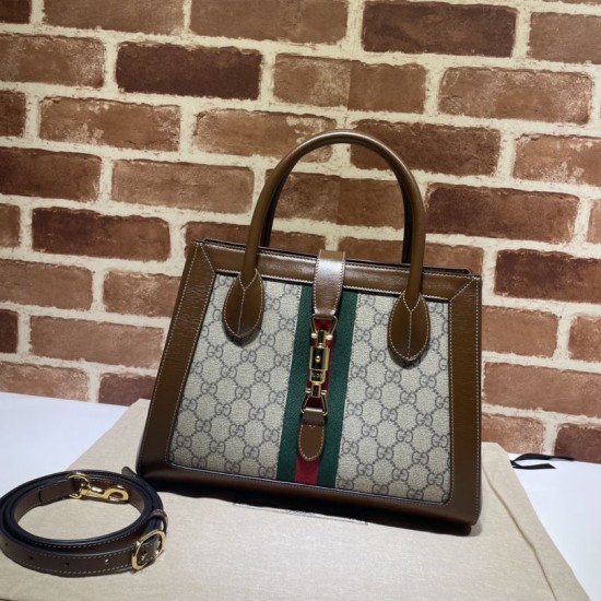 Replicas Gucci Jackie 1961 Bolso de mano mediano 649016 Marrón Baratos Imitacion