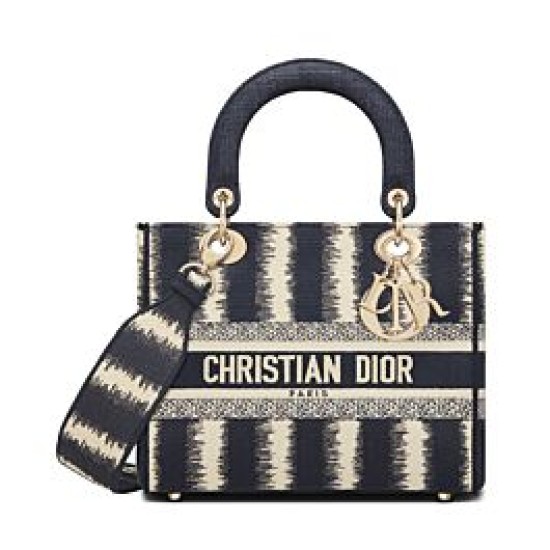 Replicas Christian Dior Bolso mediano Lady D-lite negro Baratos Imitacion