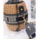 Replicas Christian Dior Bolso cubo de mimbre Albaricoque Baratos Imitacion