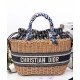 Replicas Christian Dior Bolso cesta de mimbre albaricoque Baratos Imitacion