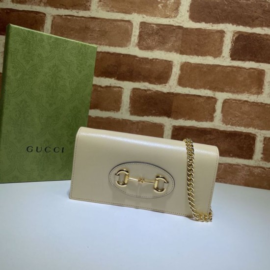 Falsa Cartera de cadena Gucci Horsebit 1955 & lrm; 621892 beige Imitacion