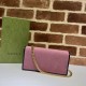 Falsa Cartera con cadena Gucci Horsebit 1955 & lrm; 621892 Rosa Imitacion