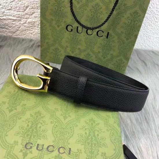 Falsa Cinturón fino Gucci con hebilla G 655566 Negro Imitacion