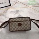 Falsa Bolso Gucci Mini con G entrelazadas 658572 Marrón Imitacion