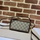 Falsa Bolso Gucci Mini con G entrelazadas 671674 Marrón Imitacion