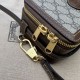 Falsa Bolso Gucci Mini con G entrelazadas 671674 Marrón Imitacion