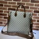 Falsa Tote Gucci Medium con G entrelazadas 674155 Marrón Imitacion