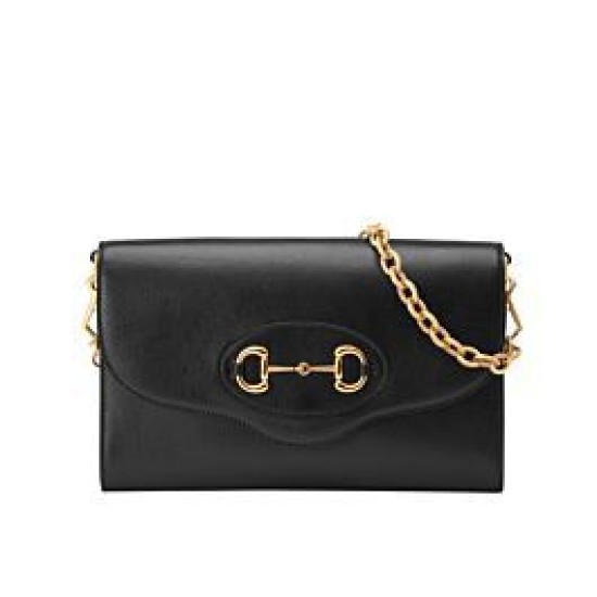 Falsa Bolso pequeño Gucci Horsebit 1955 677286 Negro Imitacion