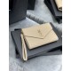 Falsa YSL Saint Laurent Monogram Clutch Grano Acolchado Beige Oscuro Imitacion