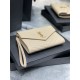 Falsa YSL Saint Laurent Monogram Clutch Grano Acolchado Beige Oscuro Imitacion