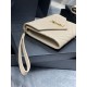 Falsa YSL Saint Laurent Monogram Clutch Grano Acolchado Beige Oscuro Imitacion