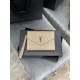 Falsa YSL Saint Laurent Monogram Clutch Grano Acolchado Beige Oscuro Imitacion