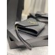 Falsa YSL Saint Laurent Monogram Clutch Grano Acolchado Negro Imitacion