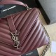 Falsa YSL Saint Laurent Bolso de hombro con cadena Kate y sobre mediano Mix Matelasse Maroon Imitacion