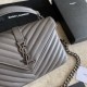 Falsa YSL Saint Laurent Bolso de hombro mediano Kate con cadena Mix Matelasse Gris Imitacion