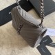 Falsa YSL Saint Laurent Bolso de hombro mediano Kate con cadena Mix Matelasse Gris Imitacion