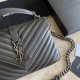 Falsa YSL Saint Laurent Bolso de hombro mediano Kate con cadena Mix Matelasse Gris Imitacion