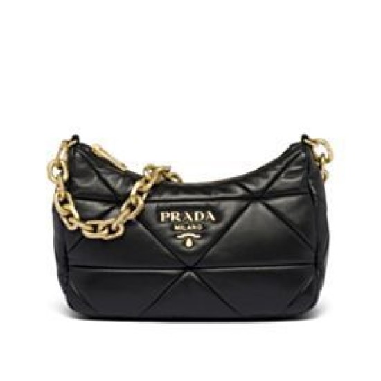 Replicas Bolso Prada System Nappa Leather Patchwork 1BC157 Negro Imitacion Baratos