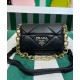 Replicas Bolso De Hombro Prada System Nappa Patchwork 1BD292 Negro Imitacion Baratos