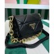 Replicas Bolso De Hombro Prada System Nappa Patchwork 1BD292 Negro Imitacion Baratos