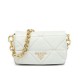 Replicas Bolso de hombro Prada System Nappa Patchwork 1BD328 Blanco Imitacion Baratos