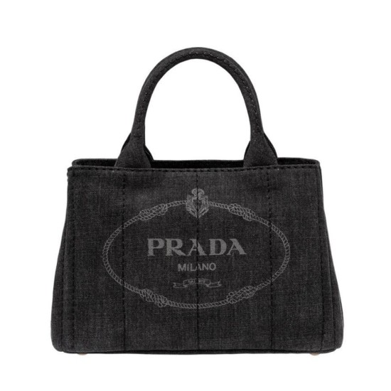 Replicas Bolso Tote Prada Denim 1BG439 Gris Oscuro Imitacion Baratos