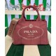 Replicas Bolso tote vaquero Prada 1BG439 Peachblow Imitacion Baratos