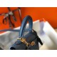 Replicas Hermes Kelly 25cm Bolso Sellier Clemence Cuero Azul Imitacion Baratos