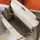 Replicas Hermes Kelly 25cm Bolso Sellier Clemence Cuero Craie Imitacion Baratos