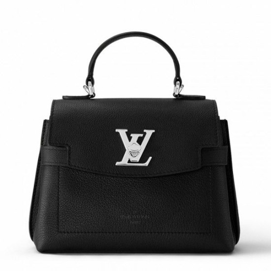 Replicas Minibolso Louis Vuitton Lockme Ever en cuero negro M56321 Imitacion Baratos