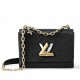 Replicas Bolso Louis Vuitton Twist MM en cuero Epi negro M21025 Imitacion Baratos