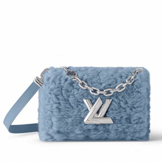 Replicas Bolso Louis Vuitton Twist MM en piel de oveja azul M21040 Imitacion Baratos