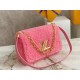 Replicas Bolso Louis Vuitton Twist MM en piel de oveja rosa M21320 Imitacion Baratos