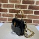 Replicas Gucci Bamboo 1947 Mini Top Handle Bag 686864 Negro Baratos