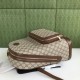 Replicas Mochila Gucci con G entrelazada 704017 Marrón Baratos