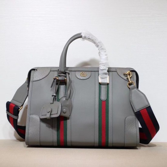 Replicas Bolso de mano mediano en lona Gucci 715666 gris Baratos