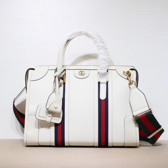 Replicas Bolso de mano mediano en lona Gucci 715666 blanca Baratos