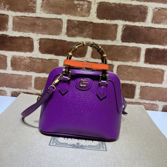 Replicas Gucci Gucci Diana mini bolso tote 715775 Púrpura Baratos