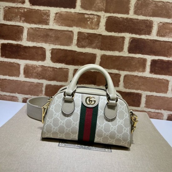 Replicas Gucci Ophidia GG Mini bolso con asa superior 724606 Beige Baratos